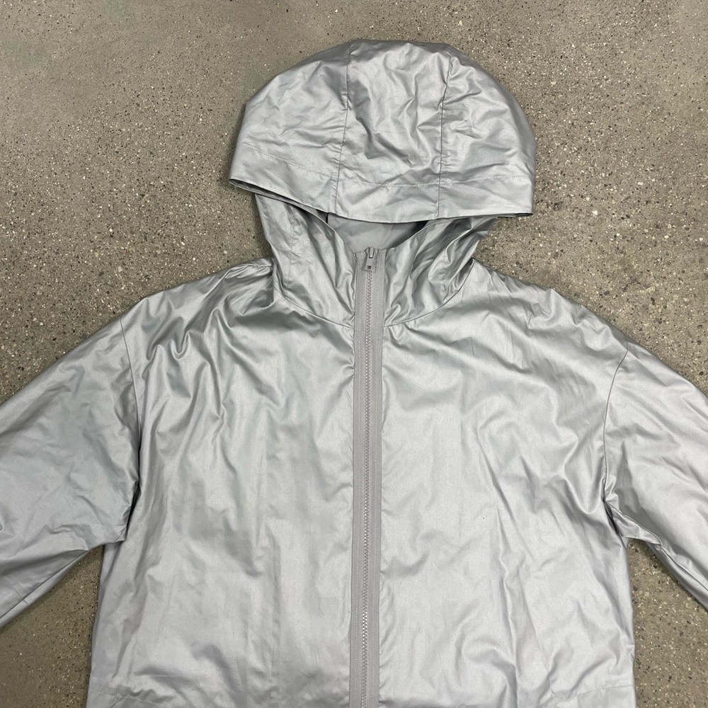 Dkny Lightweight Windbreaker Jacket Metallic Silv… - image 4